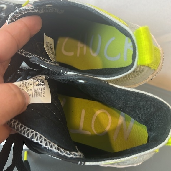 Converse Not Chuck UNT1TL3D High-Top Sneakers black gray and neon yellow size 9 - Picture 7 of 10